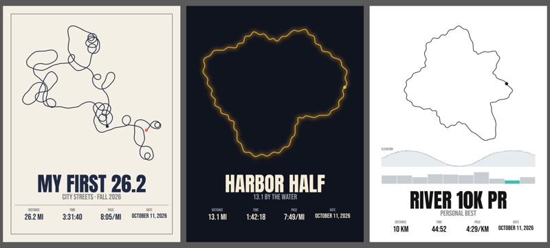 Custom route poster styles
